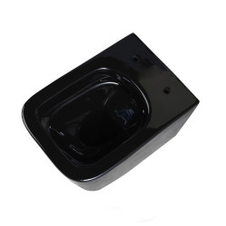 MISKA WC WISZĄCA RIMLESS RAIN-BL-RIM-03 CZARNA DESKA WOLNOOPADAJĄCA DUROPLAST RAIN-BL-RIM-03