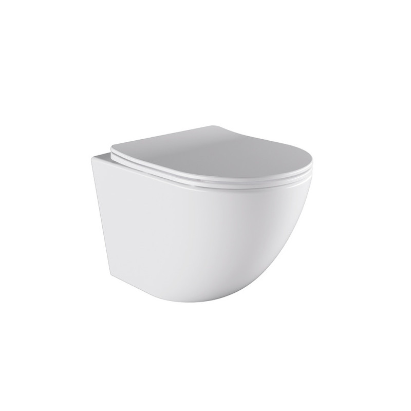 MISKA WC WISZĄCA RIMLESS PURO-WH-03 BIAŁA DESKA WOLNOOPADAJĄCA DUROPLAST PURO-WH-03