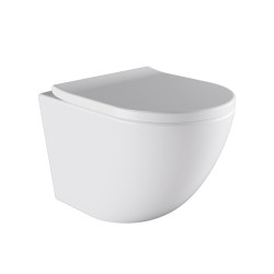 MISKA WC WISZĄCA RIMLESS PURO-WH-02 BIAŁA DESKA WOLNOOPADAJĄCA DUROPLAST PURO-WH-02