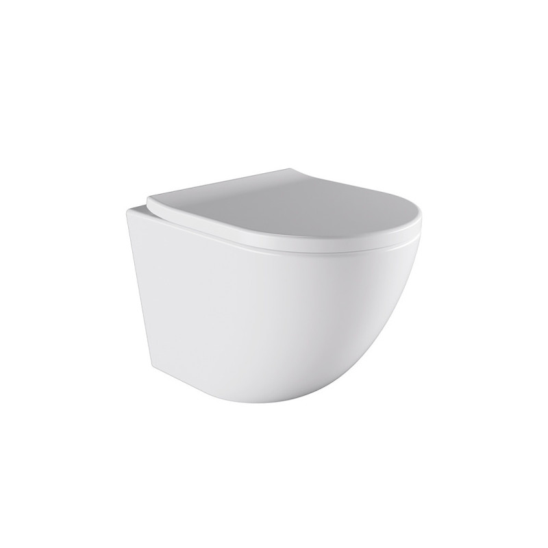 MISKA WC WISZĄCA RIMLESS PURO-WH-02 BIAŁA DESKA WOLNOOPADAJĄCA DUROPLAST PURO-WH-02