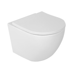 MISKA WC WISZĄCA RIMLESS PURO-WH-02 BIAŁA DESKA WOLNOOPADAJĄCA DUROPLAST PURO-WH-02