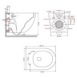 MISKA WC WISZĄCA RIMLESS PURO-WH-02 BIAŁA DESKA WOLNOOPADAJĄCA DUROPLAST PURO-WH-02