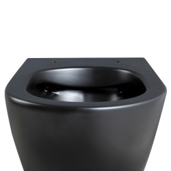 MISKA WC WISZĄCA RIMLESS PEAK-MTB-RIM-02 CZARNA MAT DESKA WOLNOOPADAJĄCA DUROPLAST PEAK-MTB-RIM-02