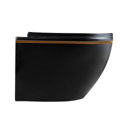 MISKA WC WISZĄCA RIMLESS PEAK-MTB-GL-RIM-02 CZARNA MAT DESKA WOLNOOPADAJĄCA DUROPLAST PEAK-MTB-GL-RIM-02