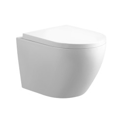 MISKA WC WISZĄCA RIMLESS MIZU-WH-RIM-02 BIAŁA DESKA WOLNOOPADAJĄCA DUROPLAST MIZU-WH-RIM-02