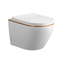MISKA WC WISZĄCA RIMLESS MIZU-WH-GL-RIM-03 BIAŁA DESKA WOLNOOPADAJĄCA MIZU-WH-GL-RIM-03