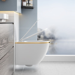 MISKA WC WISZĄCA RIMLESS MIZU-WH-GL-RIM-03 BIAŁA DESKA WOLNOOPADAJĄCA MIZU-WH-GL-RIM-03