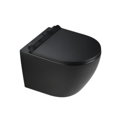 MISKA WC WISZĄCA RIMLESS MIZU-MTB-RIM-01 CZARNA MAT DESKA WOLNOOPADAJĄCA DUROPLAST MIZU-MTB-RIM-01
