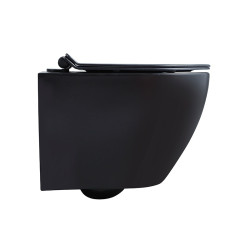 MISKA WC WISZĄCA RIMLESS MIZU-MTB-RIM-01 CZARNA MAT DESKA WOLNOOPADAJĄCA DUROPLAST MIZU-MTB-RIM-01