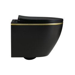 MISKA WC WISZĄCA RIMLESS MIZU-MTB-GL-RIM-03 CZARNA MAT DESKA WOLNOOPADAJĄCA DUROPLAST MIZU-MTB-GL-RIM-03