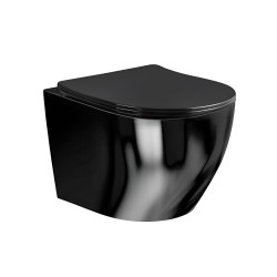 MISKA WC WISZĄCA RIMLESS MIZU-BL-RIM-03 CZARNA DESKA WOLNOOPADAJĄCA DUROPLAST MIZU-BL-RIM-03