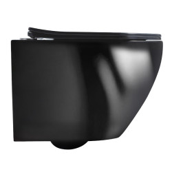 MISKA WC WISZĄCA RIMLESS MIZU-BL-RIM-03 CZARNA DESKA WOLNOOPADAJĄCA DUROPLAST MIZU-BL-RIM-03