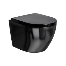 MISKA WC WISZĄCA RIMLESS MIZU-BL-RIM-02 CZARNA DESKA WOLNOOPADAJĄCA DUROPLAST MIZU-BL-RIM-02