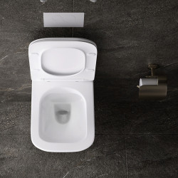 MISKA WC WISZĄCA RIMLESS AQUA-WH-03 BIAŁA DESKA WOLNOOPADAJĄCA DUROPLAST AQUA-WH-03