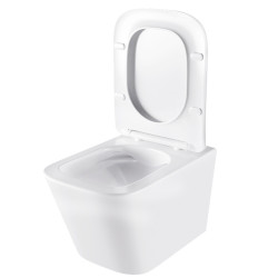 MISKA WC WISZĄCA RIMLESS AQUA-WH-03 BIAŁA DESKA WOLNOOPADAJĄCA DUROPLAST AQUA-WH-03
