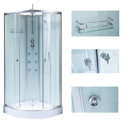 KABINA PRYSZNICOWA Z HYDROMASAŻEM WSH7703A CHROM 80x80 CM WSH7703A-80