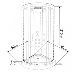 KABINA PRYSZNICOWA Z HYDROMASAŻEM WSH7602A 90x90 CM WSH7602A-90