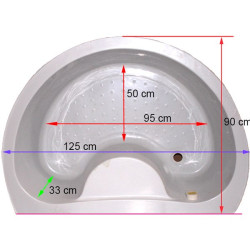 KABINA PRYSZNICOWA Z HYDROMASAŻEM WSH7128 125x90 CM WSH7128-125X90