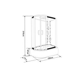 KABINA PRYSZNICOWA Z HYDROMASAŻEM WSH7106RW PRAWA BIAŁA 120x80 CM WSH7106RW-WH-120X80