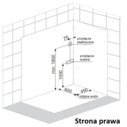 KABINA PRYSZNICOWA Z HYDROMASAŻEM WSH7106R PRAWA 120X80 WSH7106R-120X80