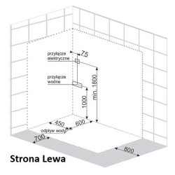 KABINA PRYSZNICOWA Z HYDROMASAŻEM WSH7106LW LEWA 120X80 WSH7106LW-WH-120X80