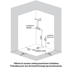 KABINA PRYSZNICOWA Z HYDROMASAŻEM WSH7101 90x90 CM WSH7101-90