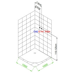 KABINA PRYSZNICOWA Z HYDROMASAŻEM PUERTO 01C 100x100 CM PUERTO-01C-100