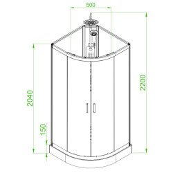 KABINA PRYSZNICOWA Z HYDROMASAŻEM PUERTO 01B 90x90 CM PUERTO-01B-90