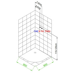 KABINA PRYSZNICOWA Z HYDROMASAŻEM PUERTO 01B 90x90 CM PUERTO-01B-90