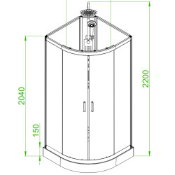 KABINA PRYSZNICOWA Z HYDROMASAŻEM PUERTO 01A 80x80 CM PUERTO-01A-80