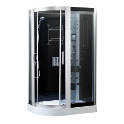KABINA PRYSZNICOWA Z HYDROMASAŻEM MONAKO 9914L LEWA CHROM 120x85 CM MONAKO-9914L-120X85