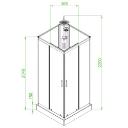 KABINA PRYSZNICOWA Z HYDROMASAŻEM LISA 80x80 CM LISA-80