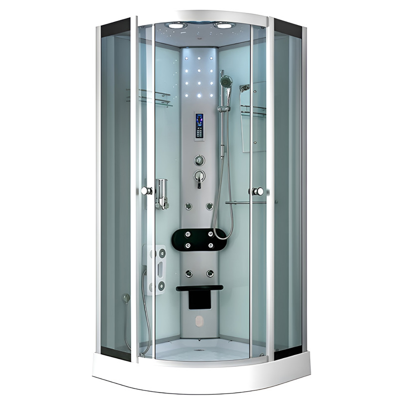 KABINA PRYSZNICOWA Z HYDROMASAŻEM I SAUNĄ WSH7120WS BIAŁA 90x90 CM WSH7120WS-90