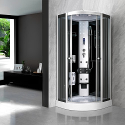 KABINA PRYSZNICOWA Z HYDROMASAŻEM I SAUNĄ WSH7120S CZARNA 90x90 CM WSH7120S-90
