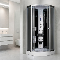 KABINA PRYSZNICOWA Z HYDROMASAŻEM I SAUNĄ WSH7120S CZARNA 90x90 CM WSH7120S-90