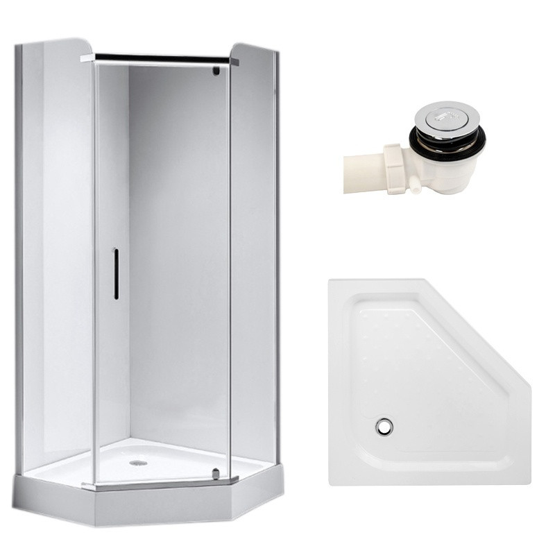 KABINA PRYSZNICOWA Z BRODZIKIEM CHROM KZ91A+SXL07A KZ91A+SXL07A-WH