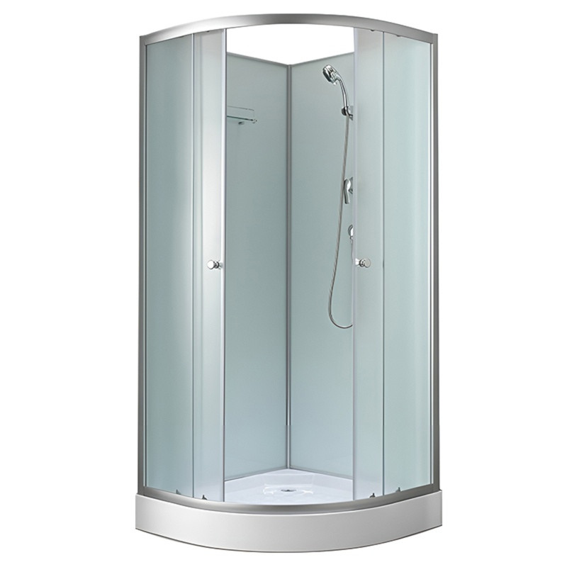KABINA PRYSZNICOWA PÓŁOKRĄGŁA Z BRODZIKIEM WSH305B MAT CHROM 90x90 CM WSH305B-MAT-90