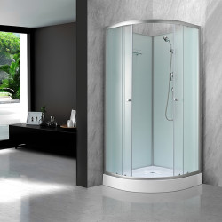 KABINA PRYSZNICOWA PÓŁOKRĄGŁA Z BRODZIKIEM WSH305B MAT CHROM 90x90 CM WSH305B-MAT-90