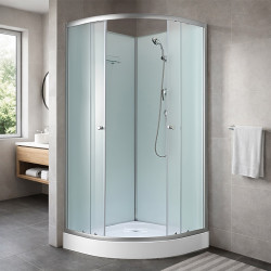 KABINA PRYSZNICOWA PÓŁOKRĄGŁA Z BRODZIKIEM WSH305A MAT CHROM 80x80 CM WSH305A-MAT-80