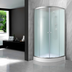 KABINA PRYSZNICOWA PÓŁOKRĄGŁA Z BRODZIKIEM WSH305A MAT CHROM 80x80 CM WSH305A-MAT-80