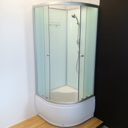 KABINA PRYSZNICOWA PÓŁOKRĄGŁA Z BRODZIKIEM WSH304A MAT CHROM 80x80 CM WSH304A-MAT-80