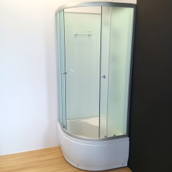 KABINA PRYSZNICOWA PÓŁOKRĄGŁA Z BRODZIKIEM WSH304A MAT CHROM 80x80 CM WSH304A-MAT-80