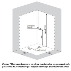 KABINA PRYSZNICOWA PÓŁOKRĄGŁA Z BRODZIKIEM WSH303C MAT CHROM 100x100 CM WSH303C-100