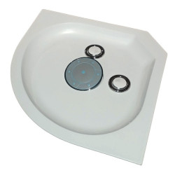 KABINA PRYSZNICOWA PÓŁOKRĄGŁA Z BRODZIKIEM WSH303C MAT CHROM 100x100 CM WSH303C-100