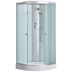 KABINA PRYSZNICOWA PÓŁOKRĄGŁA Z BRODZIKIEM WSH303B MAT CHROM 90x90 CM WSH303B-MAT-90