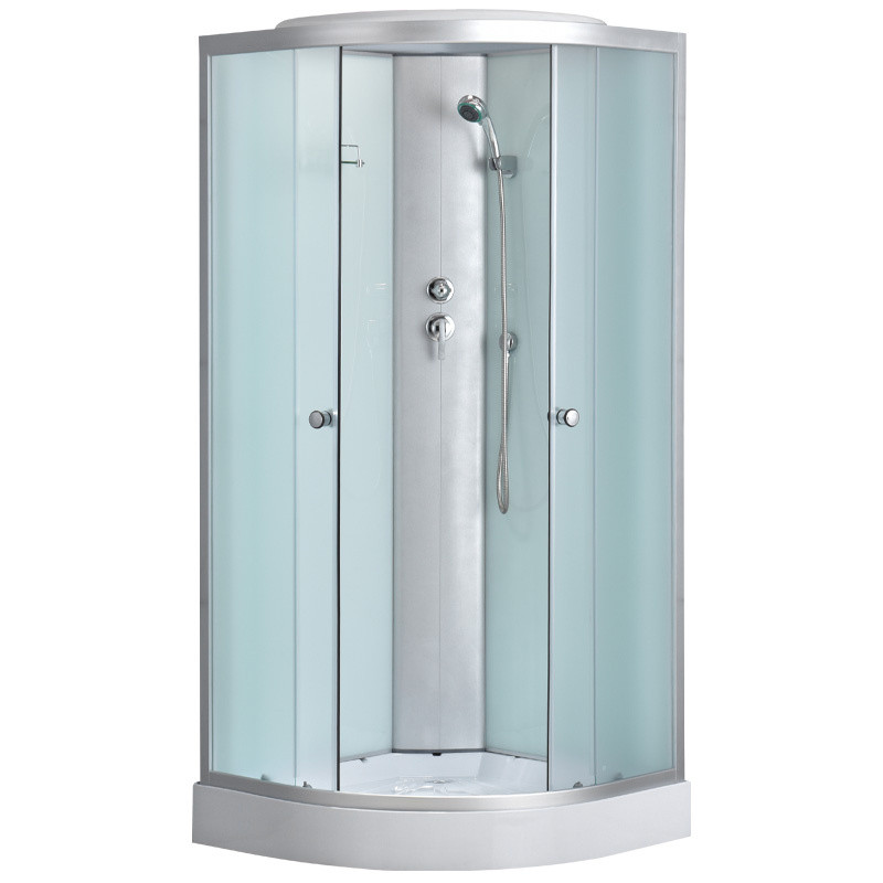 KABINA PRYSZNICOWA PÓŁOKRĄGŁA Z BRODZIKIEM WSH303B MAT CHROM 90x90 CM WSH303B-MAT-90