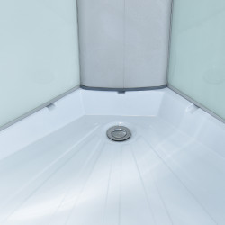KABINA PRYSZNICOWA PÓŁOKRĄGŁA Z BRODZIKIEM WSH303B MAT CHROM 90x90 CM WSH303B-MAT-90