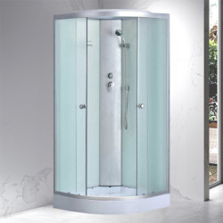 KABINA PRYSZNICOWA PÓŁOKRĄGŁA Z BRODZIKIEM WSH303B MAT CHROM 90x90 CM WSH303B-MAT-90