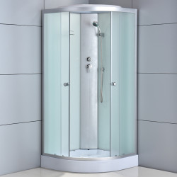 KABINA PRYSZNICOWA PÓŁOKRĄGŁA Z BRODZIKIEM WSH303A MAT CHROM 80x80 CM WSH303A-MAT-80