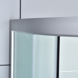 KABINA PRYSZNICOWA PÓŁOKRĄGŁA Z BRODZIKIEM WSH303A MAT CHROM 80x80 CM WSH303A-MAT-80